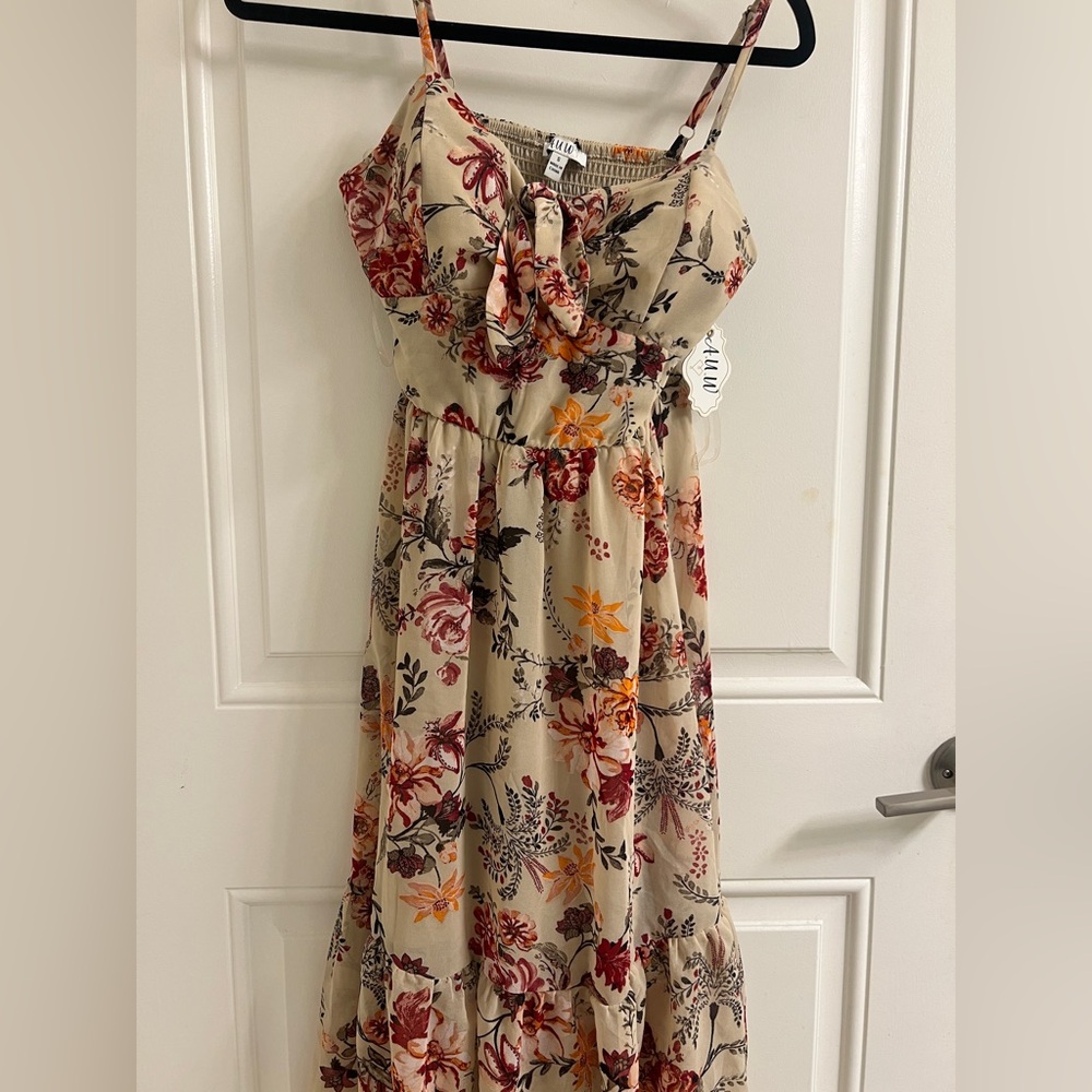 Floral Dress with Bow Accent